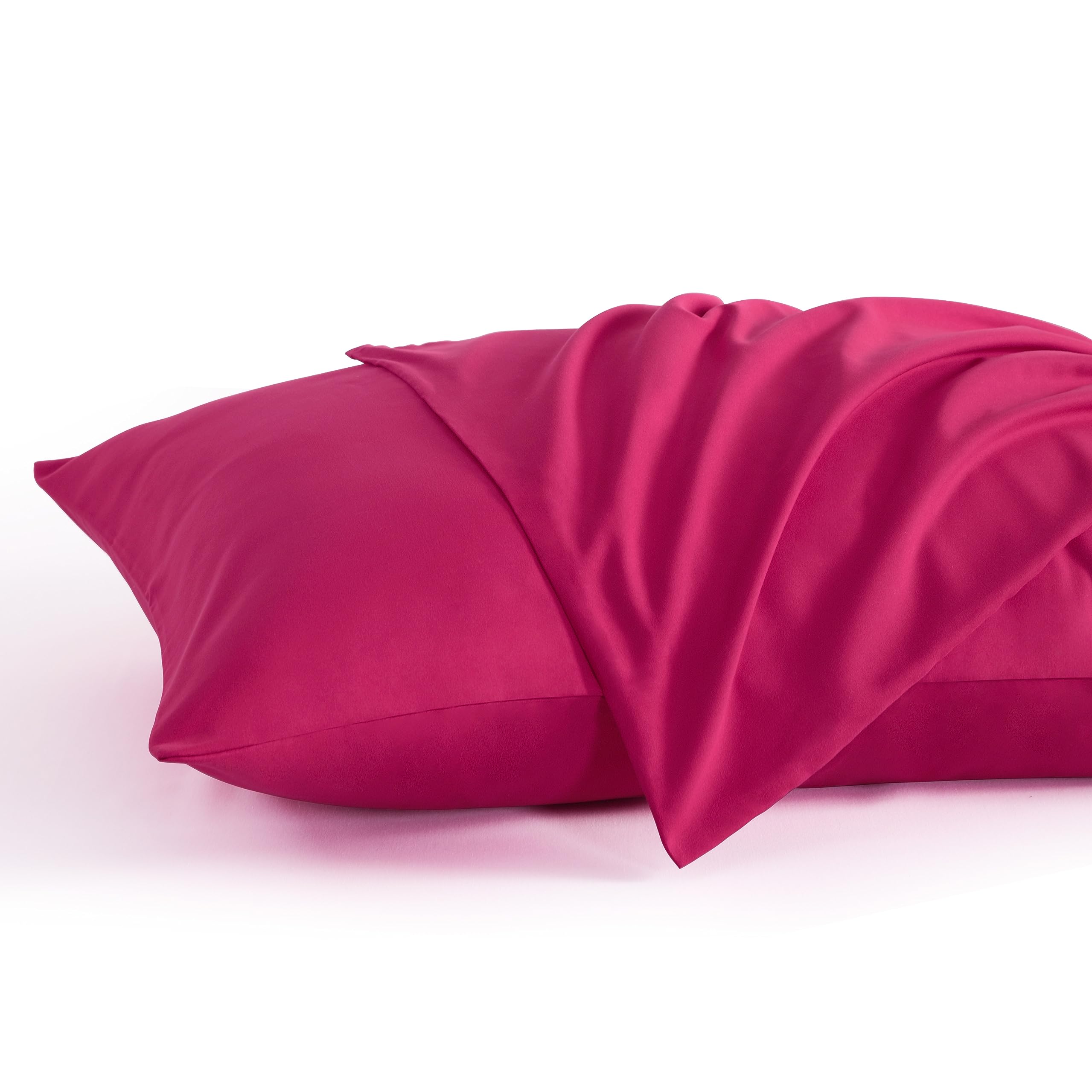 Ntbay King Pillow Cases Set Of 2, 2 Pack Brushed Microfiber 20X36 Pillow Cases, Soft, Wrinkle, Fade, Stain Resistant Magenta Pil